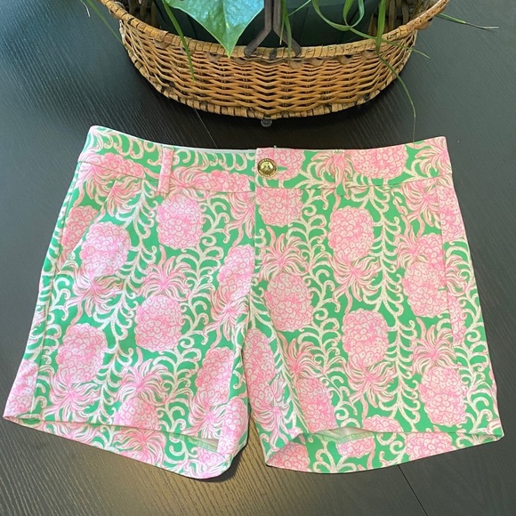 Lilly Pulitzer Pink and Green Floral Shorts - Picture 1 of 5
